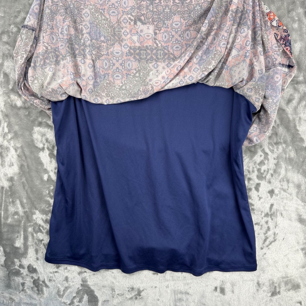 Bobbie Brooks Plus Size 3X Tank Top Boho Print Sleeveless Lined Navy Orange - Picture 8 of 10